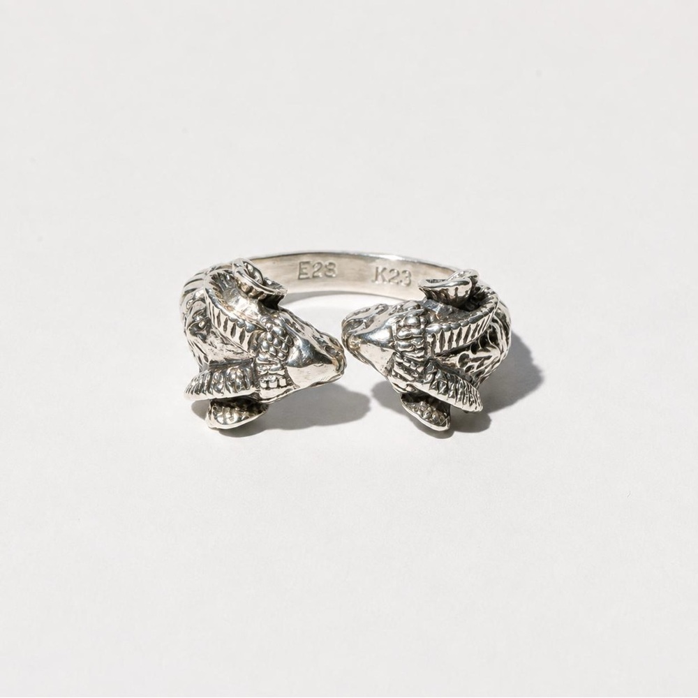 Vintage 925 Sterling Silver Ram Ring Adjustable